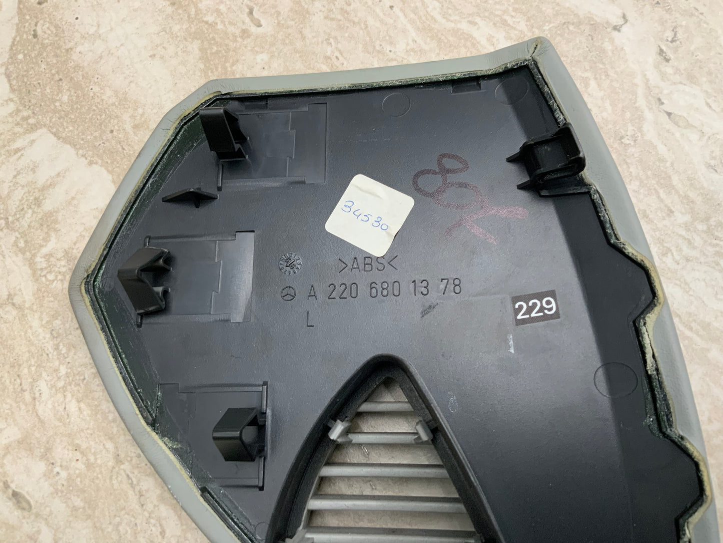 OEM Used Mercedes W220 S-class left side cover/trim for dashboard (gray) A2206801378 #229-1