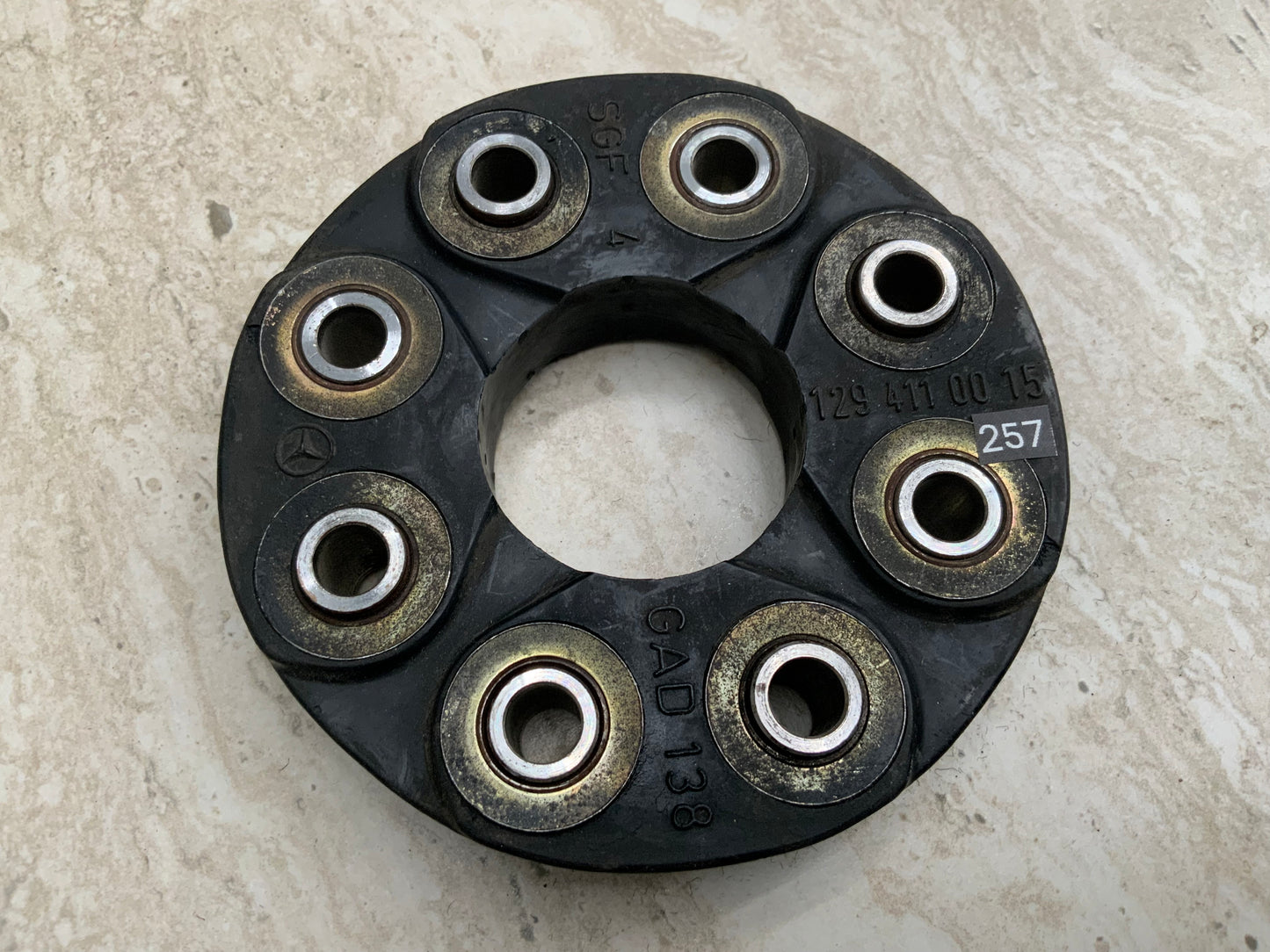 OEM Used Mercedes W140/C140/R129 flex disc propshaft A1294110015 #257-1